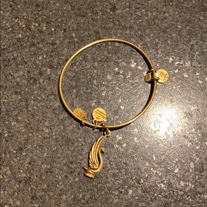 Alex and Ani gold swan bracelet, worn once!